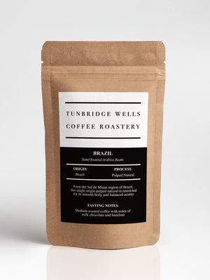 Brazil roast coffee bag from Tunbridge Wells Coffee Roastery