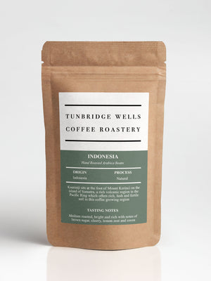 Tunbridge Wells Coffee Roastery Indonesia coffee package on a white background