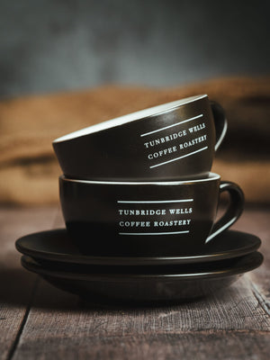 Tunbridge Wells Coffee Roastery Flat White Cups & Saucers 6oz